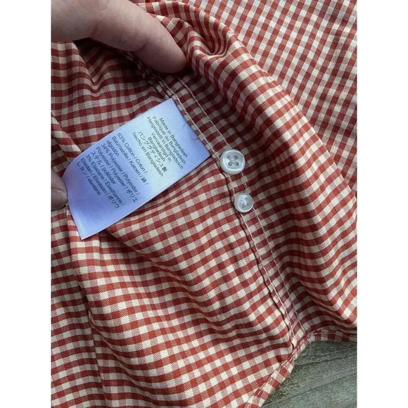 J Crew Dress Shirt Men's Large Red Classic Plaid Check Performance Stretch New - Picture 3 of 4